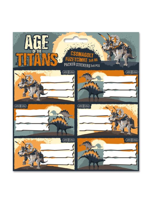 Age of the Titans, dinoszaurusz füzetcímke 18 db