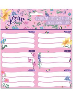 Fleur füzetcímke 18 db, rózsaszín, virágos