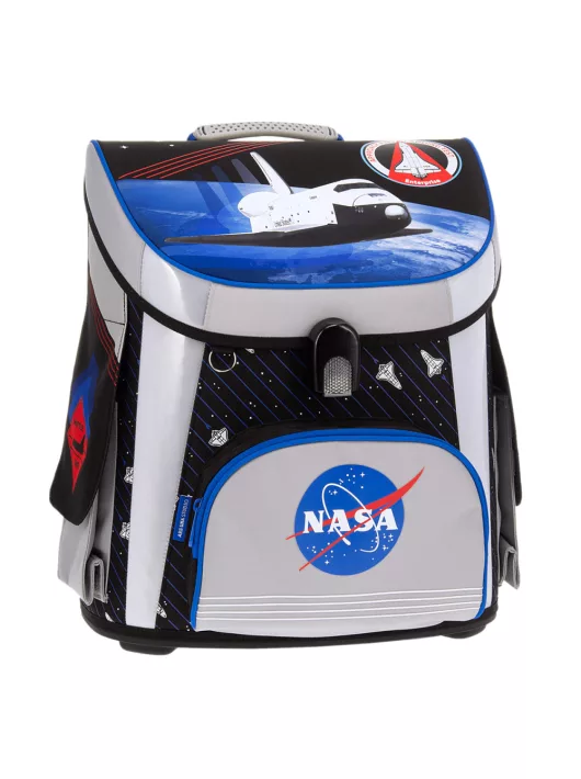 NASA kompakt mágneszáras iskolatáska 41x33x26cm, űrsiklóval