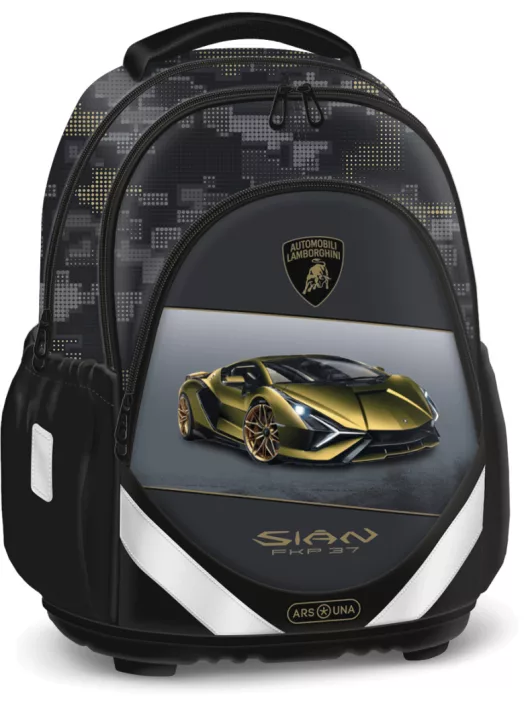 Lamborghini anatómiai iskolatáska, hátizsák, 43x33x22cm, Ars Una, arany színű