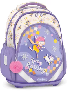   Keep Rolling anatómiai iskolatáska, hátizsák, 43x33x22cm, Ars Una, görkoris kislány