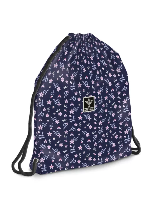 Ars Una tornazsák, sportzsák 46x38cm, Navy Bloom, sötétkék, virágos