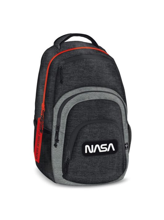 NASA hátizsák, iskolatáska, 46x32x22cm, fekete logóval