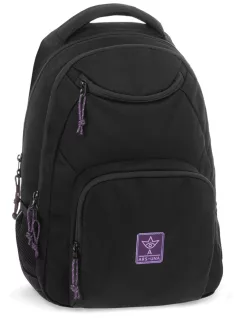 Ars Una hátizsák, iskolatáska, 45x34x26cm, 26l, AU-6, Girls Black-Violet Cordura
