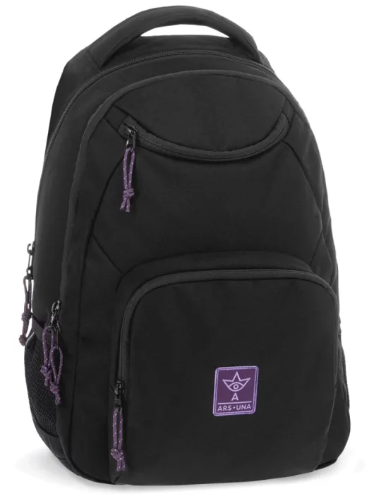 Ars Una hátizsák, iskolatáska, 45x34x26cm, 26l, AU-6, Girls Black-Violet Cordura