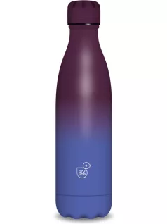   Ars Una fémkulacs, duplafalú, 500 ml, Gradient-9, padlizsán-kék