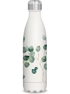   Ars Una fémkulacs, duplafalú, 500 ml, Botanic Leaf, fehér, növényes