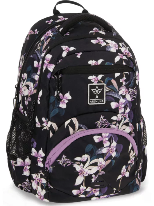 Ars Una ergonómikus hátizsák, iskolatáska, 45x33x23cm, 27l, Botanic Orchid