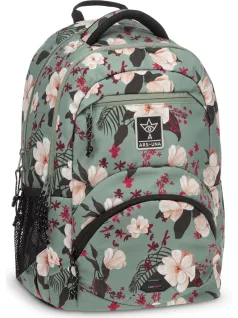   Ars Una ergonómikus hátizsák, iskolatáska, 45x33x23cm, 27l, Flowery Green