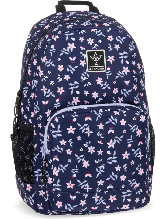 Ars Una hátizsák, iskolatáska, 48x32x25cm, 26l, AU-14, Navy Bloom, sötétkék, virágos