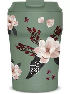  Thermo bögre, duplafalú, 350ml, Ars Una, Flowery Green, zöld, virágos