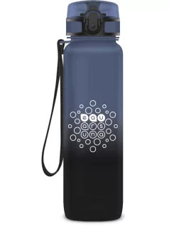   Ars Una kulacs, motivációs kulacs, 1000 ml, matt, Stormy Night, fekete-szürke