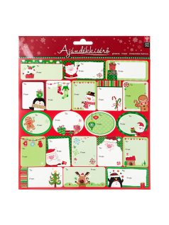   Karácsonyi matricás ajándékkísérő, 20 db/ív, piros mikulásos