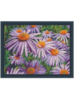 Gyémántfestés szett, lila kamilla, 40x30cm