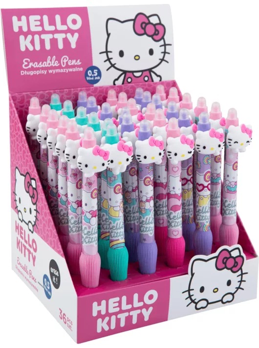 Radírozható golyóstoll, nyomógombos, Hello Kitty Pink, cicás, Colorino School, többféle