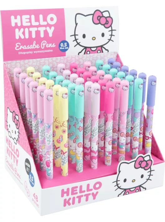 Radírozható golyóstoll, kupakos, Hello Kitty Pink, cicás, Colorino School, többféle