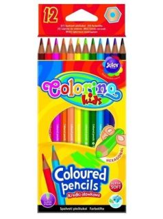   Színes ceruzakészlet 12 db-os, Colorino hexagonal, hatszög test