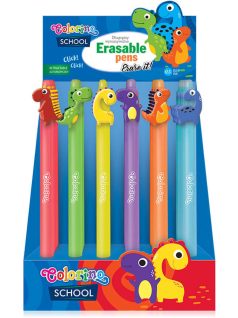   Radírozható golyóstoll, nyomógombos, Dino, Colorino School