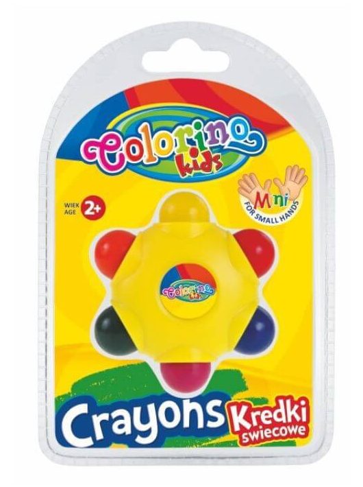 Marokzsírkréta készlet, 6 db-os, csillag alakú, Colorino Baby Line 2+