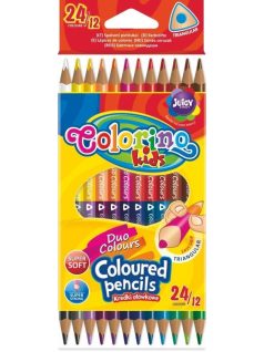   Színes ceruzakészlet 12/24, DUO (kétvégű), Colorino, háromszög test