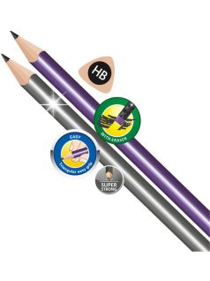   Grafitceruza HB radírral, Colorino School Metallic trio, háromszög test