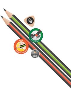  Grafitceruza HB radírral, Colorino School Stripes trio, háromszög test