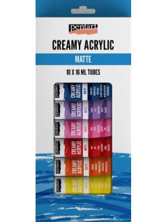 Akrilfesték készlet, 10 db-os, 10x16 ml, matt, krémes