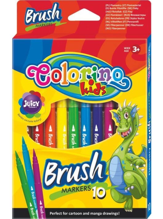 Filctoll készlet 10 db-os, ecsetvégű, Colorino Brush