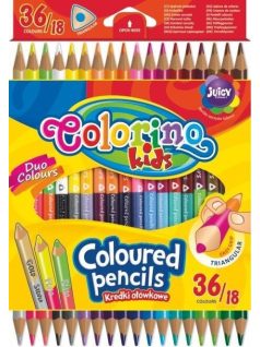   Színes ceruzakészlet 18/36, DUO (kétvégű), Colorino, háromszög test