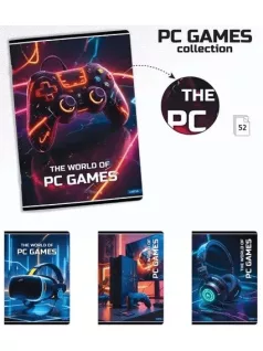 Lastva tűzött füzet A/4, vonalas, 52 lapos, PC Games