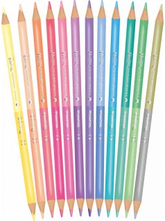   Színes ceruzakészlet 12/24, DUO (kétvégű), Colorino, pasztell, kerek