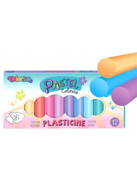 Színes gyurmakészlet, 12 db-os, pasztell, Colorino