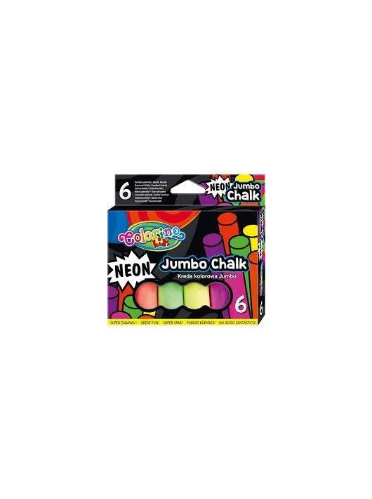 Aszfaltkréta, 6 db-os, neon, JUMBO, Colorino