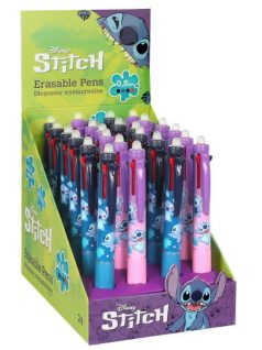   Radírozható golyóstoll, 4 színű, CoolPack, Stitch, kék vagy rózsaszín