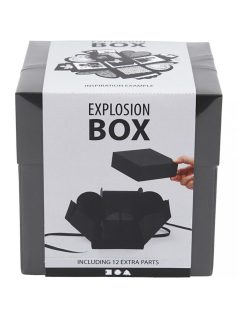   Meglepetés ajándékdoboz (explosion box), 7x7x7 cm + 12x12x12 cm, fekete