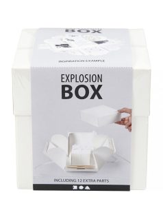   Meglepetés ajándékdoboz (explosion box), 7x7x7 cm + 12x12x12 cm, fehér