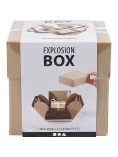   Meglepetés ajándékdoboz (explosion box), 7x7x7 cm + 12x12x12 cm, barna