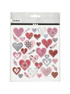 Matrica, szívek, 15x17cm