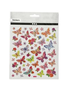 Matrica, lepkék és rózsák, 15x17cm