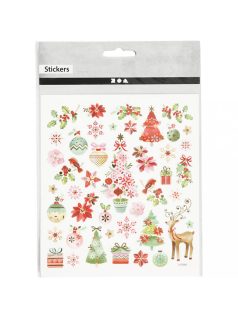 Karácsonyi matrica, romantika, 15x17cm