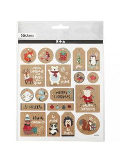 Karácsonyi matrica, ajándékkísérő, üdvözlő, 15x17cm