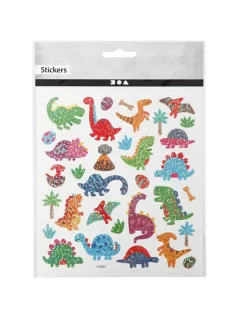 Matrica, dinoszaurusz, csillogó, 15x17cm
