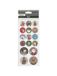 Karácsonyi matrica, karácsonyi figurák, 10x23cm, 1 ív