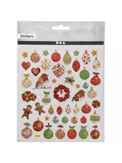 Karácsonyi matrica, karácsonyi díszek, 15x17cm