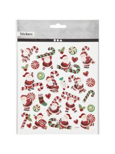 Karácsonyi matrica, télapó cukorkával, 15x17cm