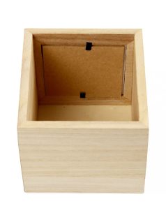 Fa ceruzatartó, képkeretes, dekorálható, 10x10x10 cm