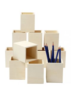 Fa ceruzatartó, dekorálható, 7,5x7,5x9,5cm