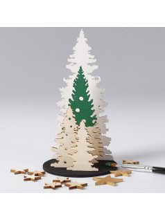   Karácsonyi fa dekoráció készítő kreatív szett, 15x17cm, karácsonyfák