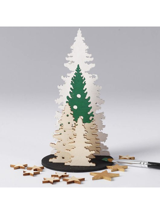 Karácsonyi fa dekoráció készítő kreatív szett, 15x17cm, karácsonyfák