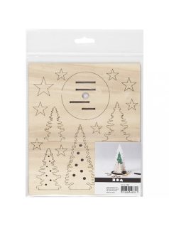   Karácsonyi fa dekoráció készítő kreatív szett, 15x17cm, karácsonyfák